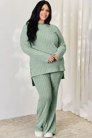 Ribbed High-Low Set- 4 Colors (Royal, Green, Grey, Black)