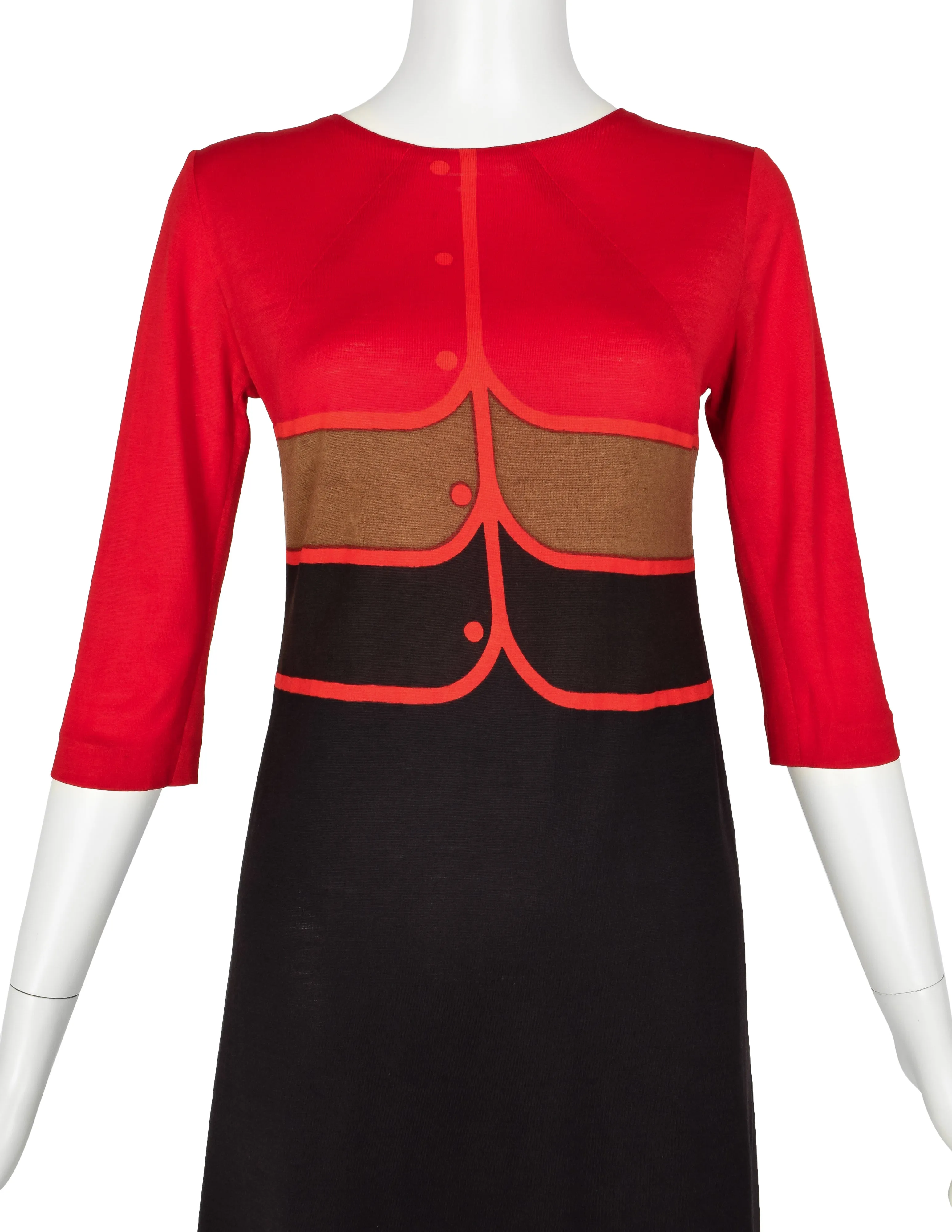 Roberta di Camerino Vintage 1960s Trompe L'oeil Mod Mini Dress