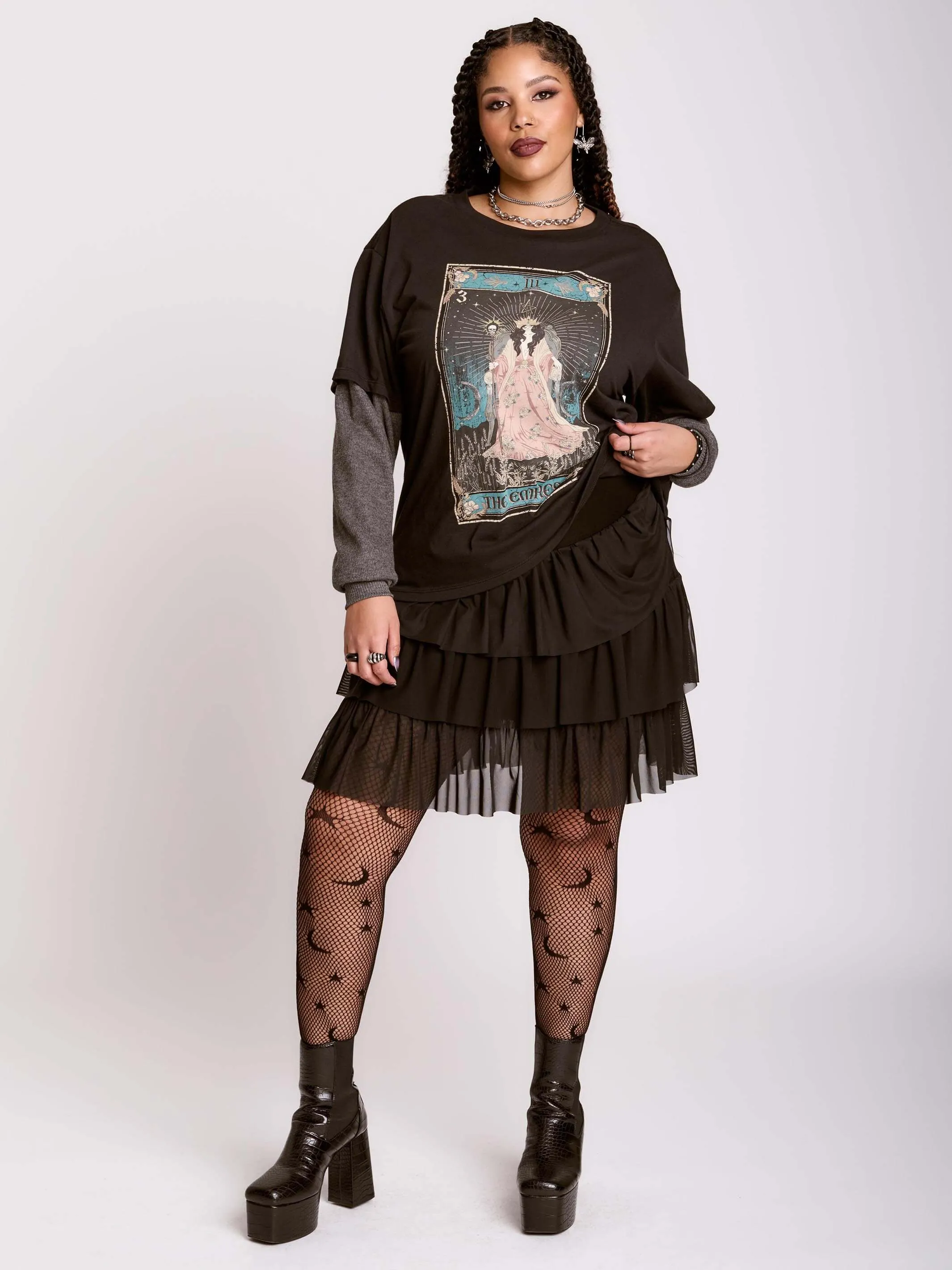 Ruffle Mesh Skirt