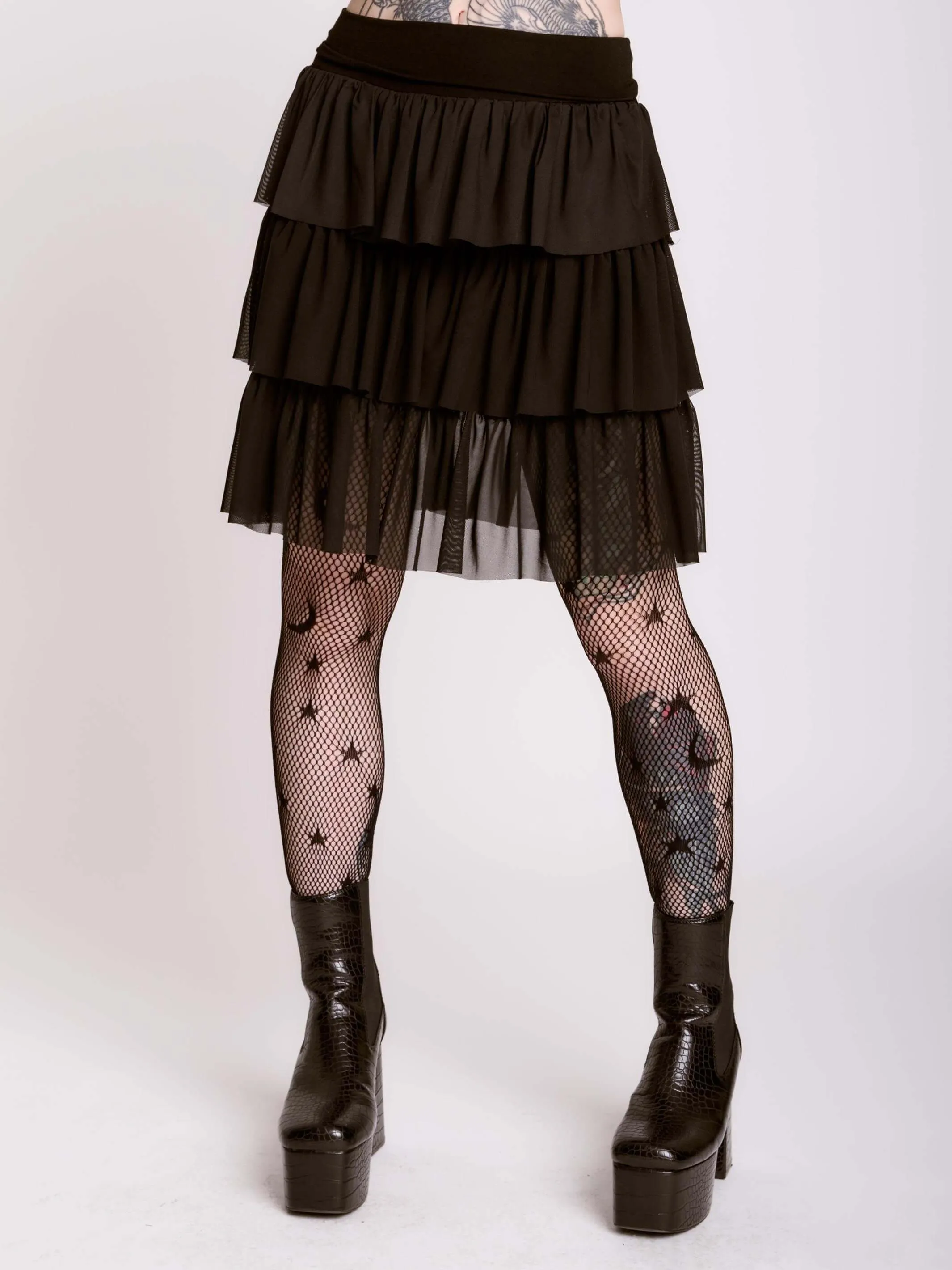 Ruffle Mesh Skirt