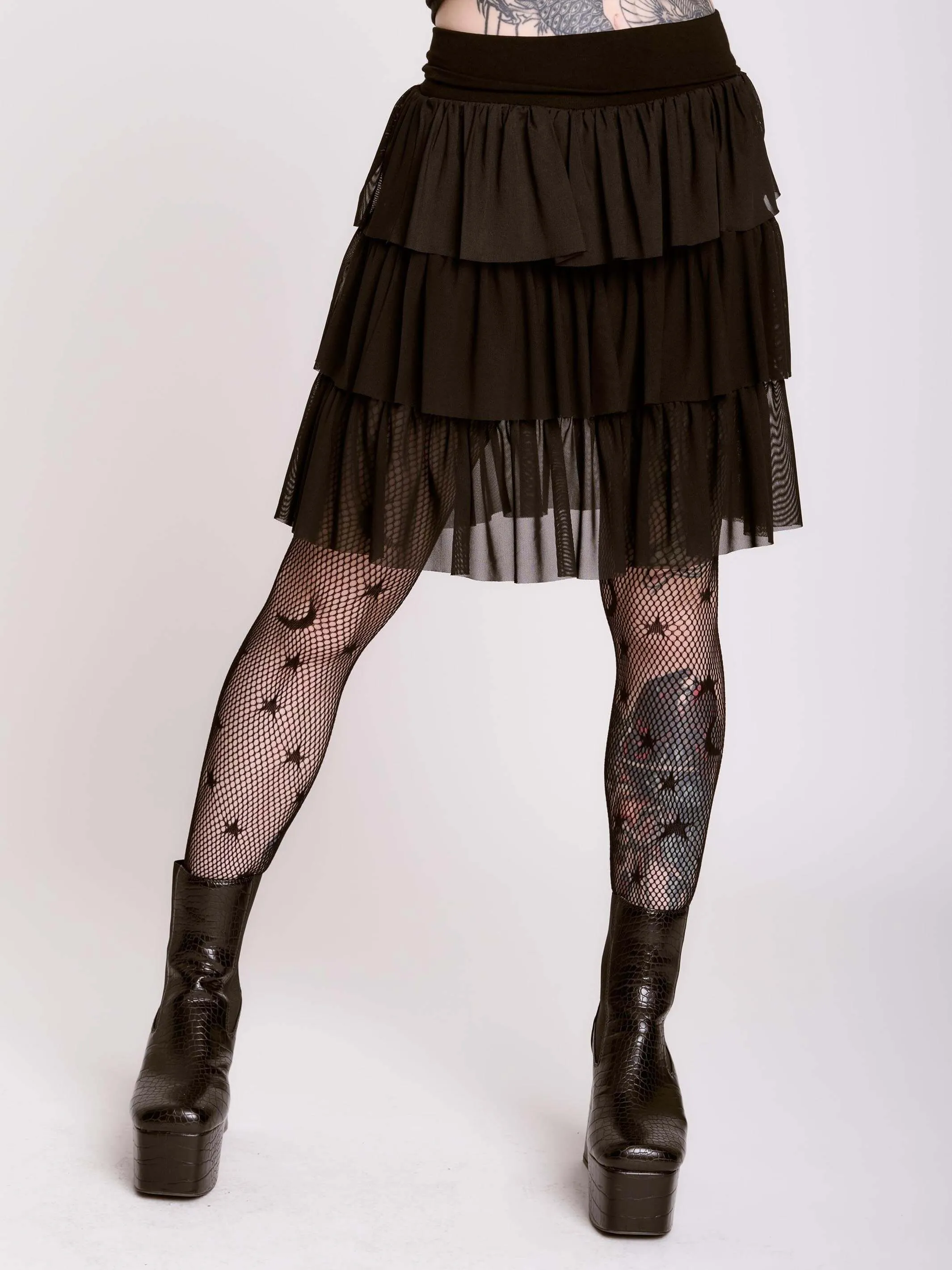 Ruffle Mesh Skirt