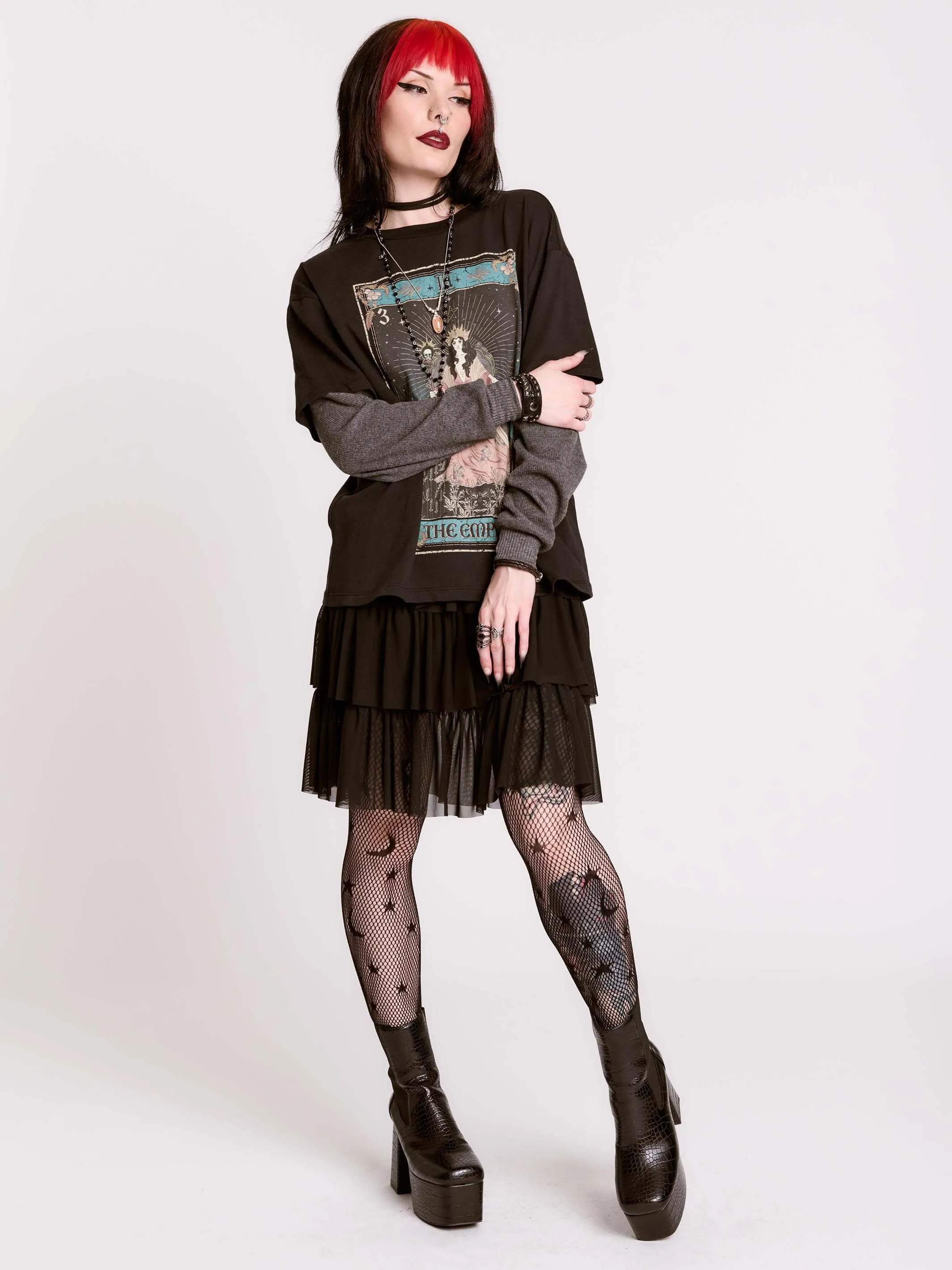 Ruffle Mesh Skirt