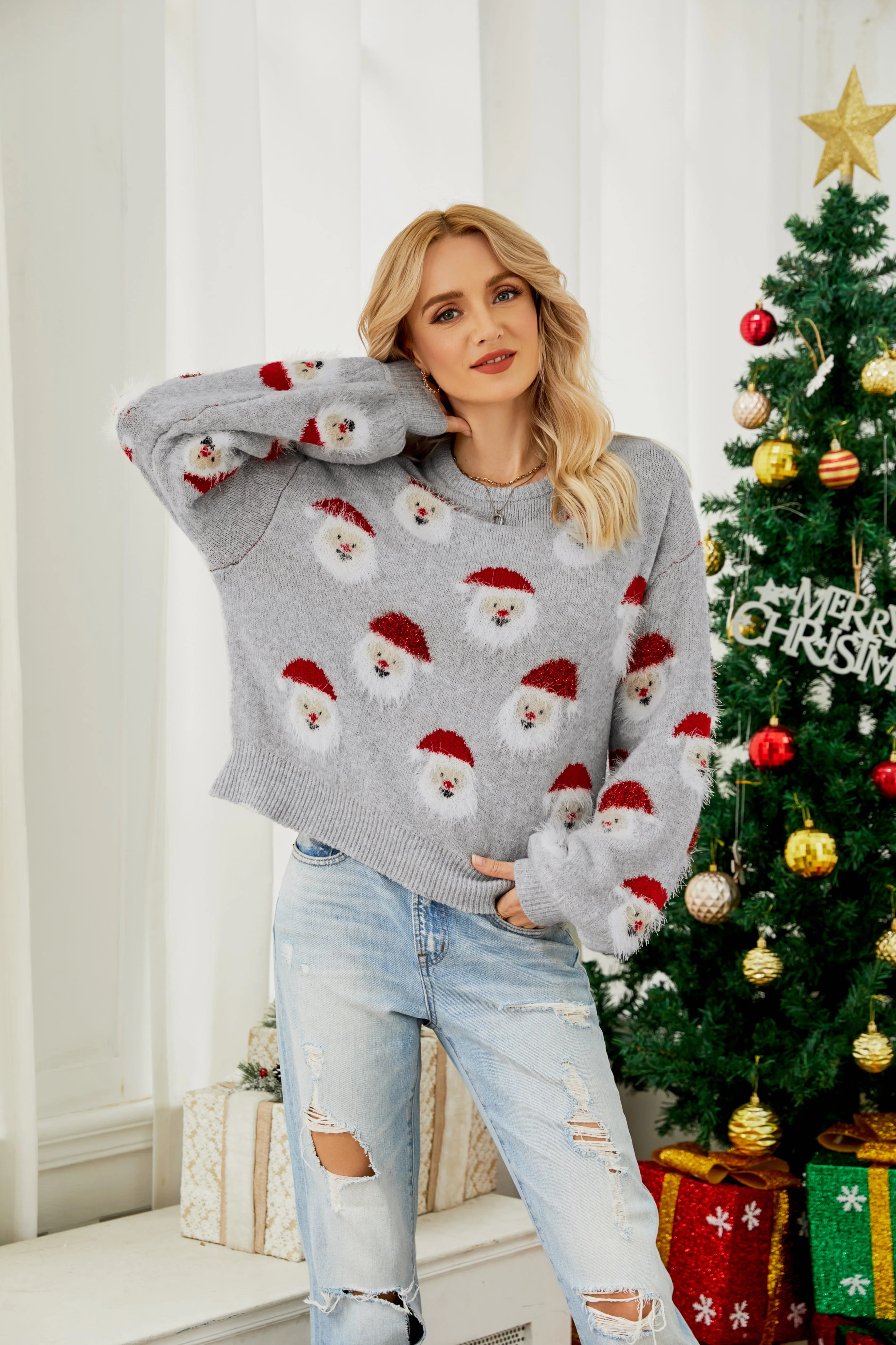 SD-Women's Cute Santa Claus Pattern Sweatshirt