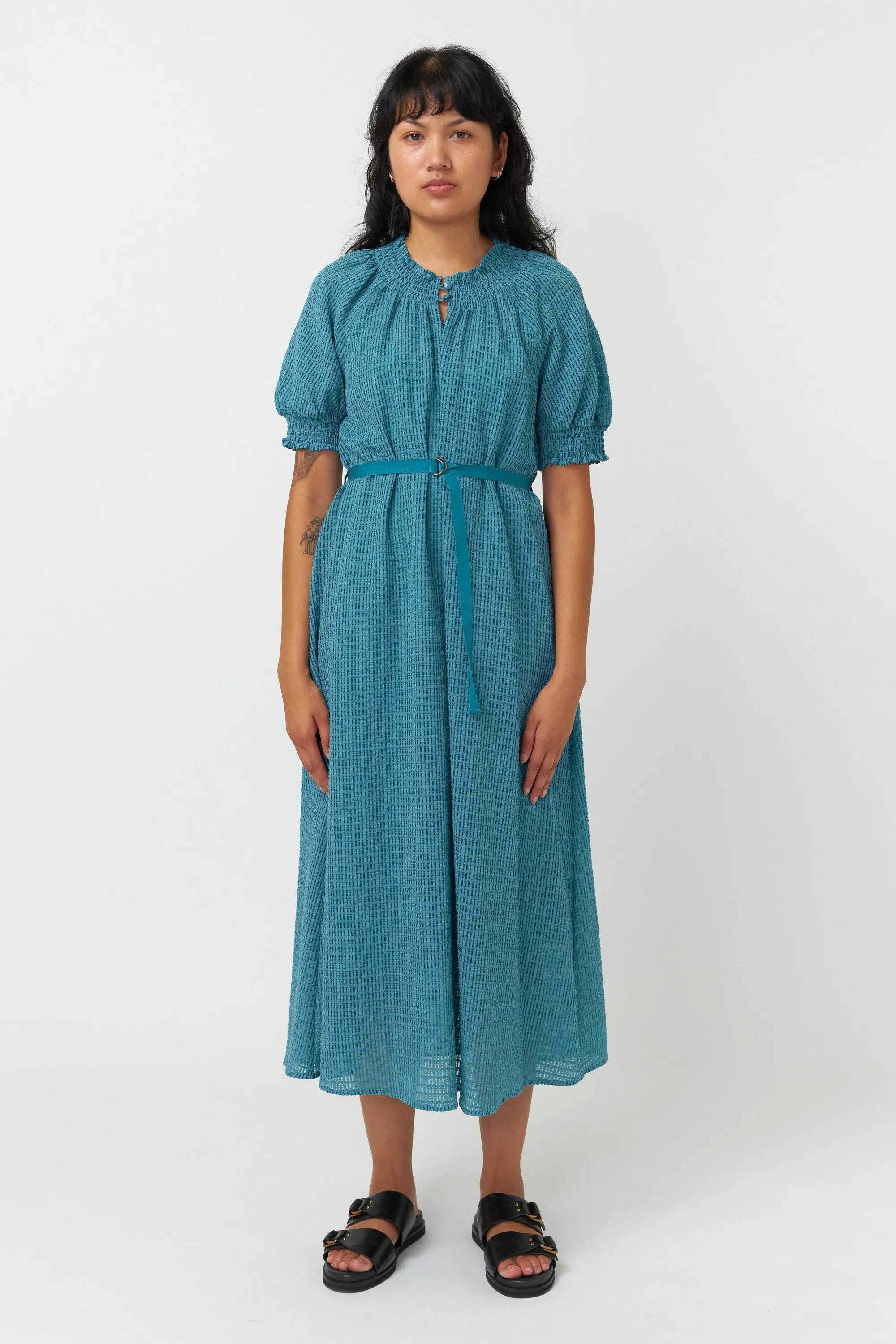 Sheer check dress