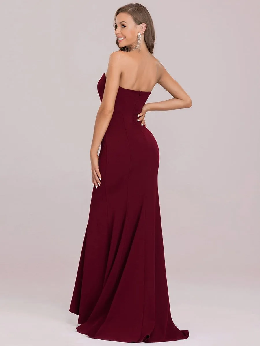 Simple Strapless Sweetheart Mermaid Eloping Dress for Wedding