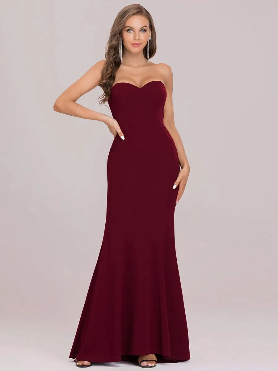 Simple Strapless Sweetheart Mermaid Eloping Dress for Wedding
