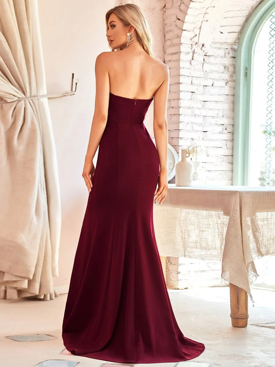 Simple Strapless Sweetheart Mermaid Eloping Dress for Wedding
