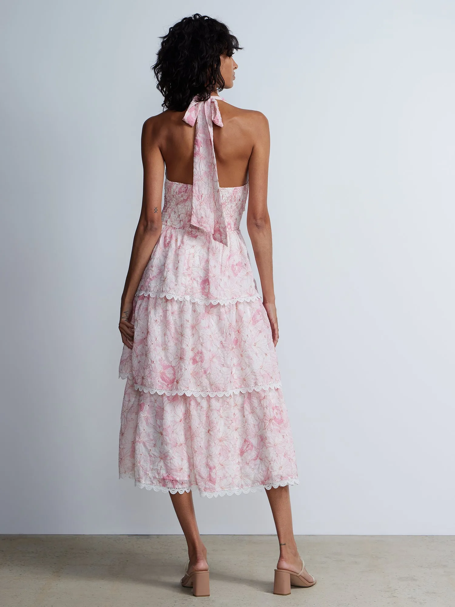 Sleeveless Smock Waist Floral Dress