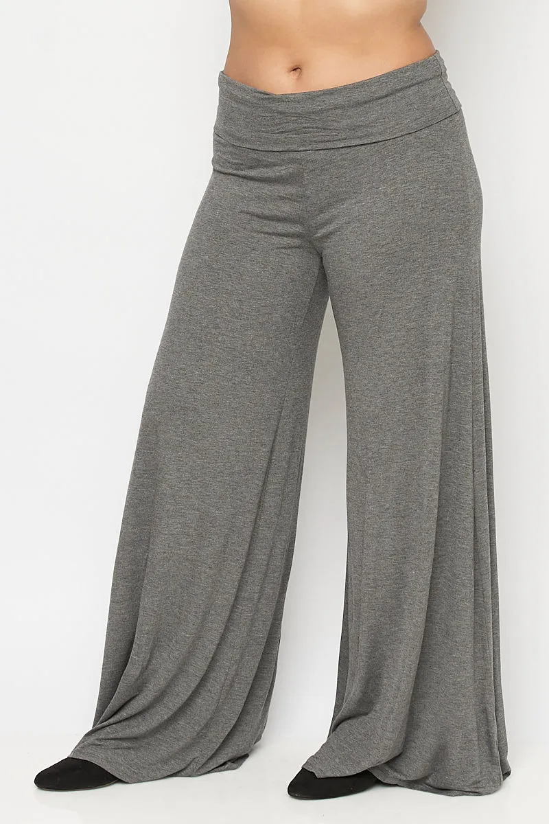 Solid Bell Bottom Palazzo Pants (B7-005Reg)
