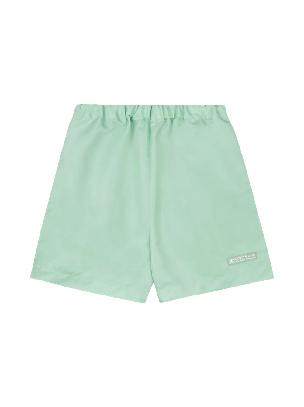 Sporty & Rich Good Health Nylon Shorts in Thyme 218