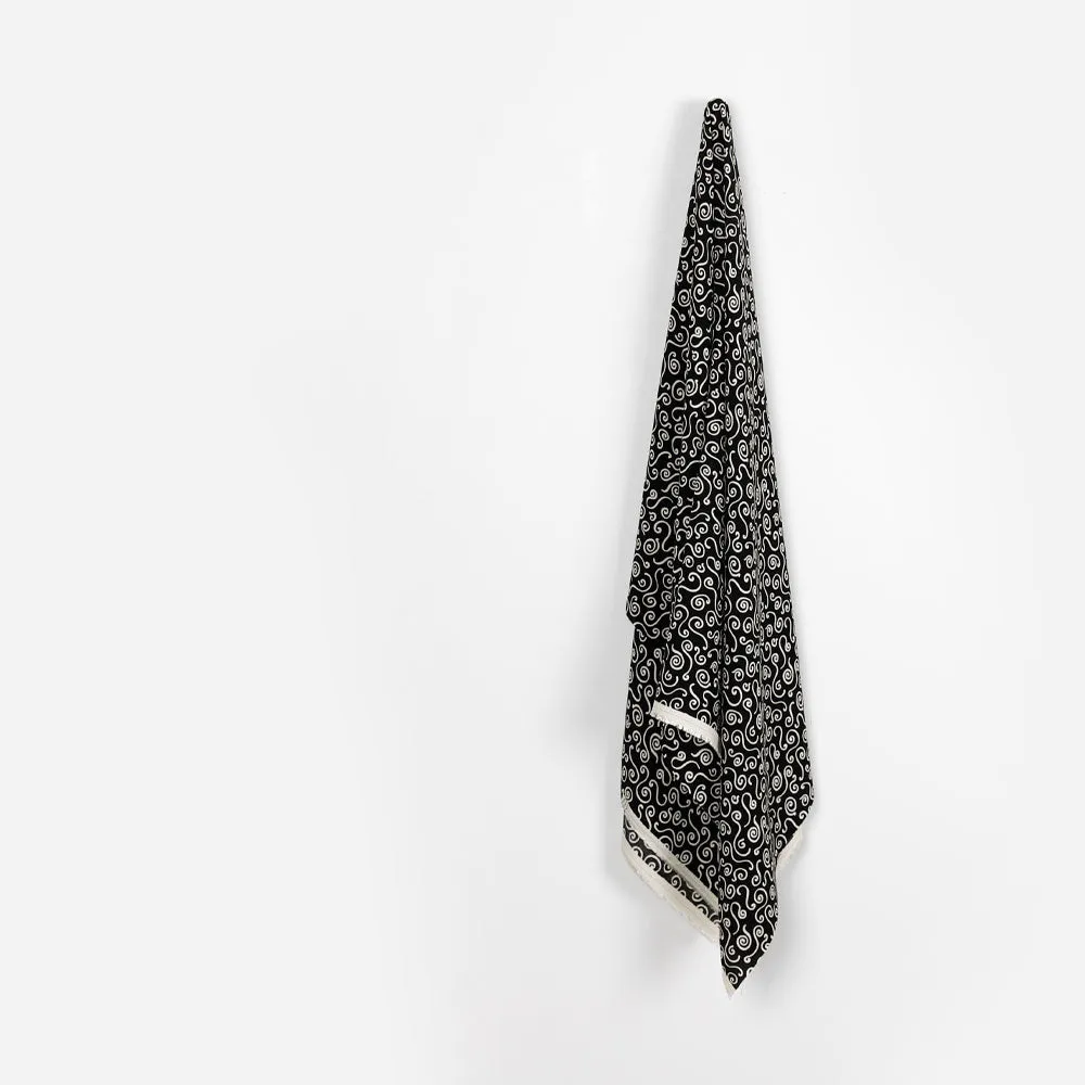 Swirl Viscose Crepe - Black