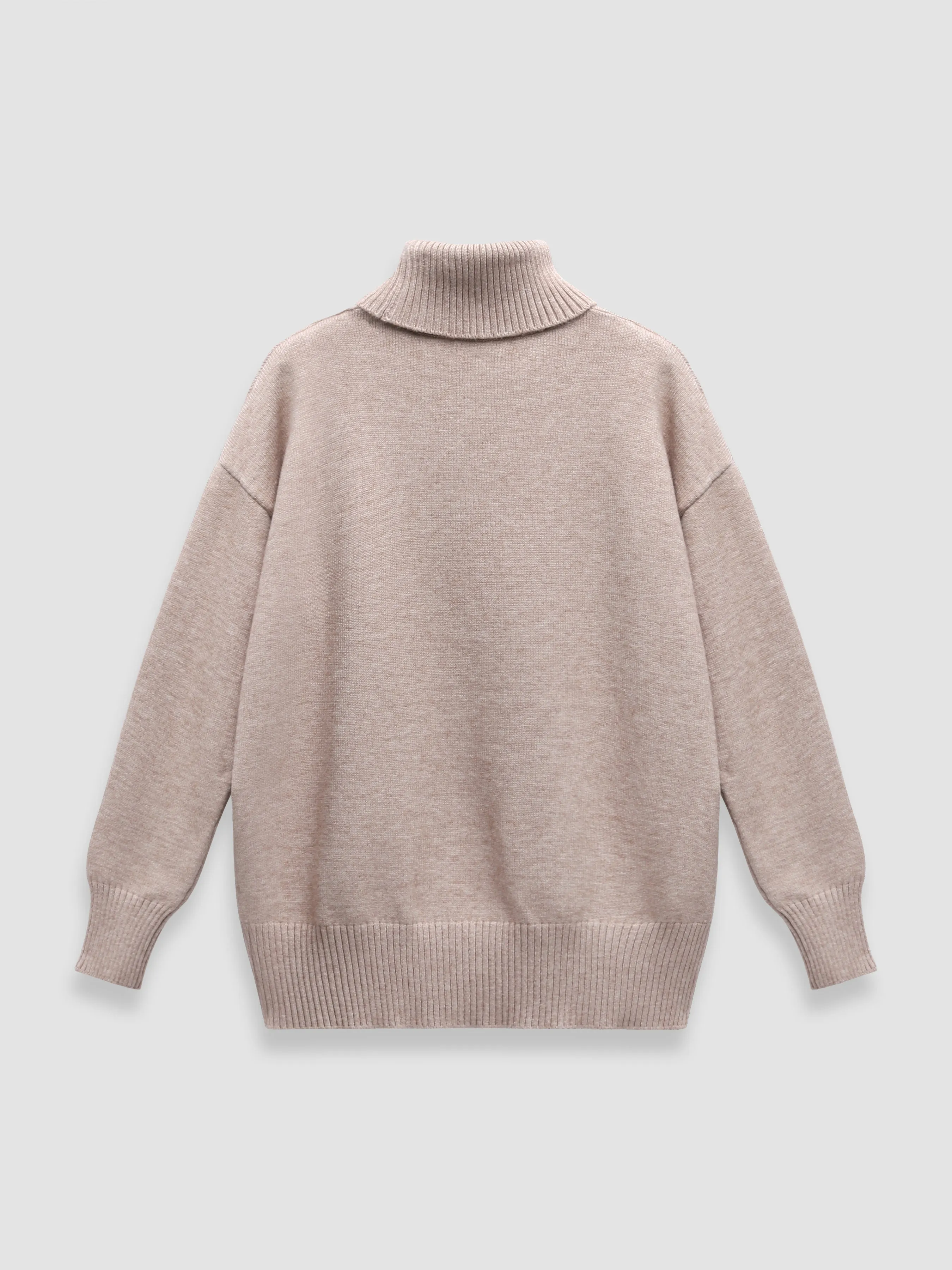 Turtle-Neck Solid Loose Sweater