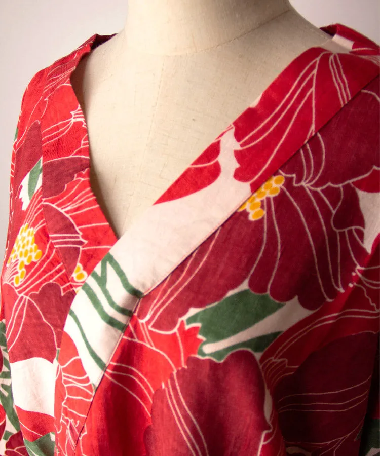 White Floral Print Hakunarai Kimono Shirt