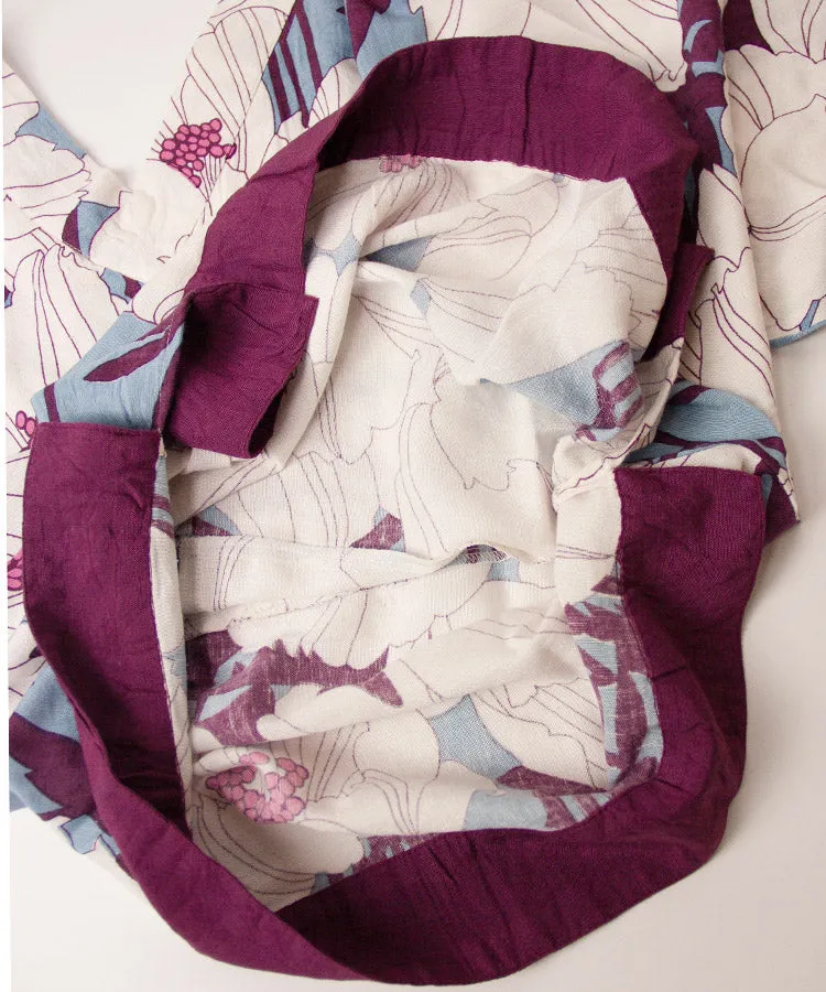 White Floral Print Hakunarai Kimono Shirt